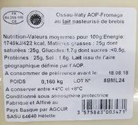 Pur Brebis Ingredients