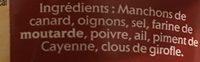 Rillettes Pur Canard Ingredients