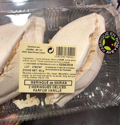 Meringue De Marian - 2 Meringues Dlice Parfum Vanille