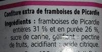 Confiture De Framboises De Picardie Les P'tites Tartines 315 G Ingredients