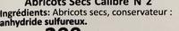 Abricots Secs Ingredients