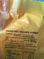 Raisin Golden Jumbo B &S Sachet Ingredients