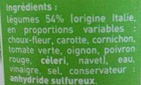 Variantes De Lgumes Au Vinaigre Ingredients