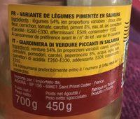 Variante De Legumes Ingredients