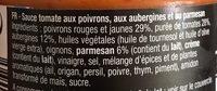 Sauce Poivrons Aubergine & Parmesan Ingredients