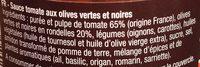 Sauce Olives Vertes & Noires Ingredients