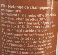 Melange Forestier Ingredients
