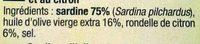 Sardines  L'huile D'olive Et Citron Ingredients
