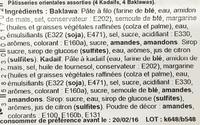 Ptisserie Orientale (Assortiment Kadaf / Baklawa) Ingredients