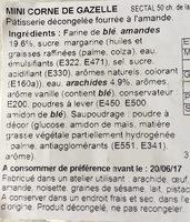 Mini Corne De Gazelle Ingredients
