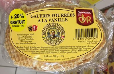 Gaufres Fourres  La Vanille (+20% Gratuit)