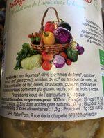 Potage De Legumes Bio Ingredients