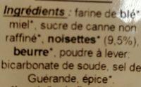 Pain D'epice Aux Noisettes Ingredients