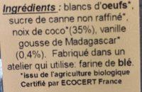 Moelleux Noix De Coco Et Vanille Gousse Ingredients