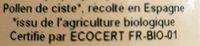 Pollen De Ciste En Pelotes Ingredients