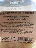 Gingembre Confit Bio Ingredients