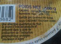 Pruneaux D'Agen Entiers Ingredients