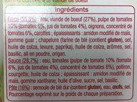 Lasagnes  La Bolognaise - 300 G Ingredients