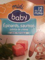 Mon Repas Du Midi Epinards, Saumon Et Crme Ds 12 Mois. Ingredients