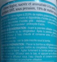 Crme Sucre Lgre Vanille Ingredients