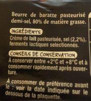 Beurre De Baratte Ingredients