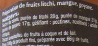 Fruits Exotiques Litchi, Mangue, Goyave Ingredients