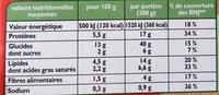 Lasagnes Bolognaise Pur Buf Nutrition Label