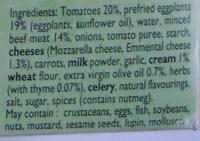 Moussaka (Pur Buf), Surgel Ingredients