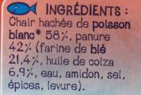 FINDUS Petits Lingots Batonnets De Poisson Pans Ingredients