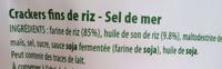 Crackers Fins De Riz - Sel De Mer Ingredients