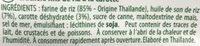 Rice Crackers Carotte Ingredients
