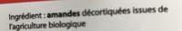 Amandes Ingredients