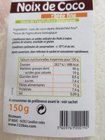 Noix De Coco Ingredients