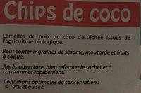 Chips De Coco Ingredients