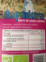 Rapadura Ingredients