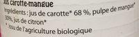 Carotte Mangue Pur Jus Ingredients