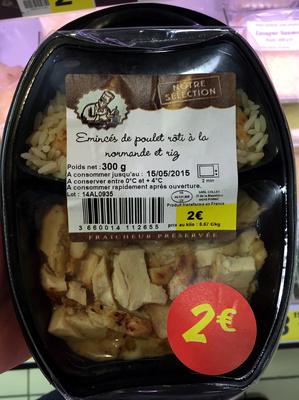 Minc De Poulet Rti  La Normande Et Riz