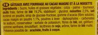 Savane Fourrage Cacaot Noisette Ingredients