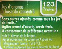 Jus D'ananas Ingredients