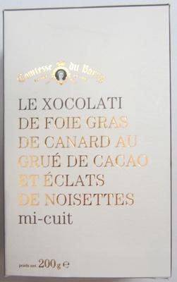 Le Xocolati De Foie Gras De Canard Au Gru De Cacao Et Clats De Noisettes Mi-cuit