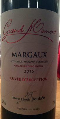 Margaux 2016 Cuve D'exception