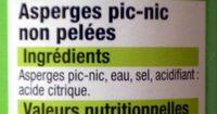 Asperges Pic-nic Non Peles Ingredients
