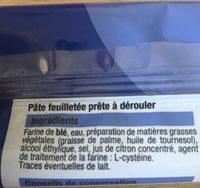 Pate Feuilletee Bien Vu 230G Ingredients