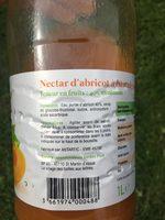 Nectar D'abricot Ingredients