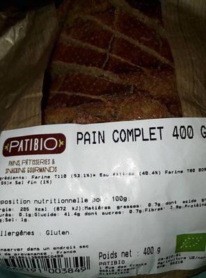 Pain Complet 400g