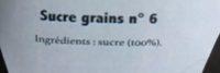 Sucre En Grains Ingredients