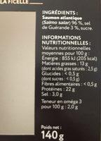 Coeur De Filet De Saumon Eleve En Ecosse Ingredients