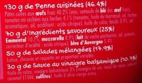 Maxi Salade 3 Fromages (Bleu, Mozzarella, Emmental) Penne  Ingredients