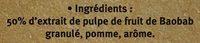 Baobab Pulpe De Fruit Ingredients