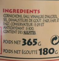 Cornichons Au Vinaigre Ingredients